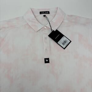 Bad Birdie Mens 2XL Pink Blush Day Dreaming Short Sleeve Golf Polo Shirt NWT